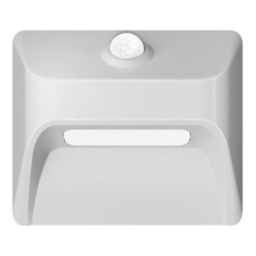 LED Uppladdningsbar trapparmatur med rörelse- och skymningssensor STEP LIGHT LED/0,3W/3,7V 2200 mAh IP53 vit