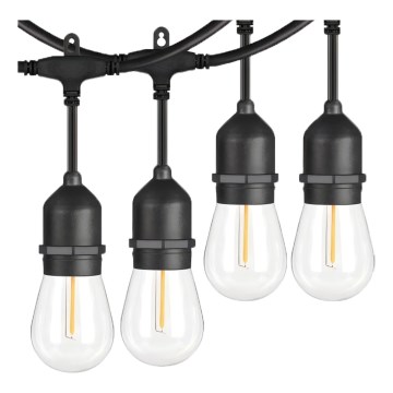 LED Utomhus dekorationskedja 10xE27/1W/230V 10 m IP65 svart