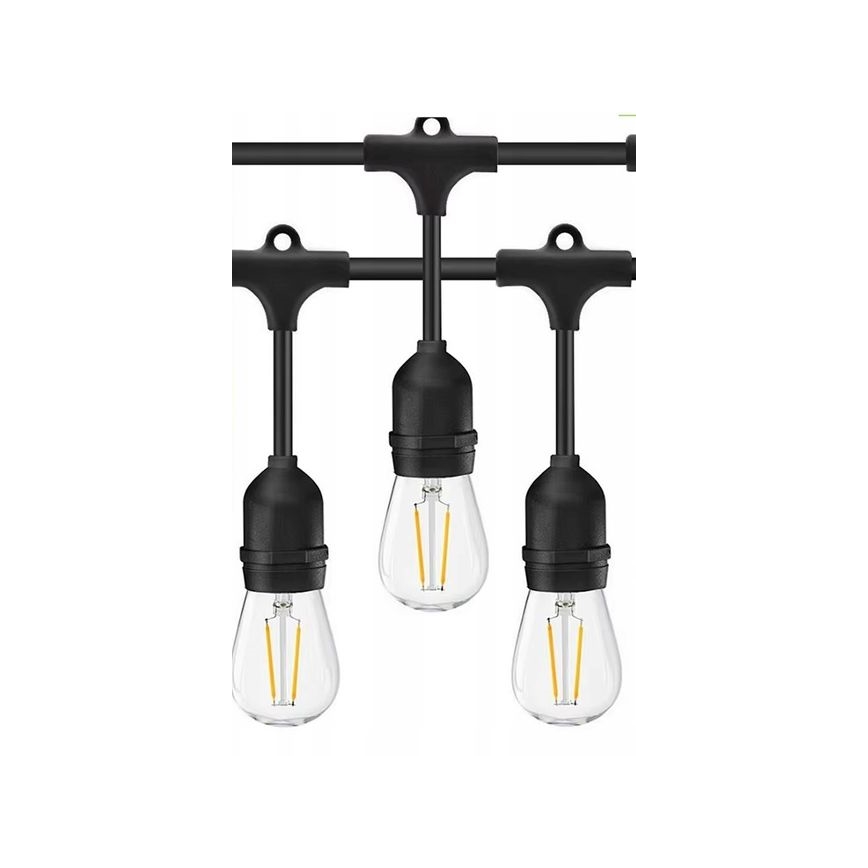 LED Utomhus dekorationskedja 10xE27/1W/230V 10 m IP65 svart