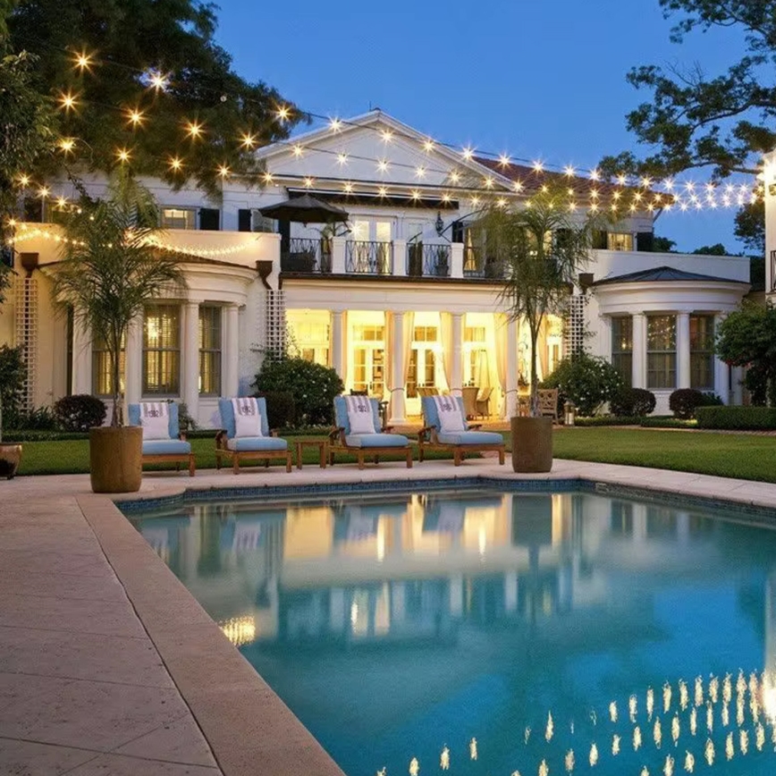 LED Utomhus dekorationskedja 20xE27/1W/230V 10 m IP65 svart