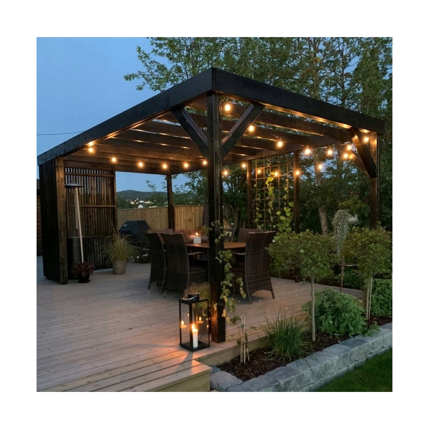 LED utomhus dekorationsljusslinga 20xE27/1W/230V 11,44 m IP44 svart