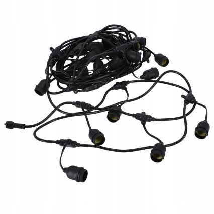 LED utomhus dekorationsljusslinga 20xE27/1W/230V 11,44 m IP44 svart