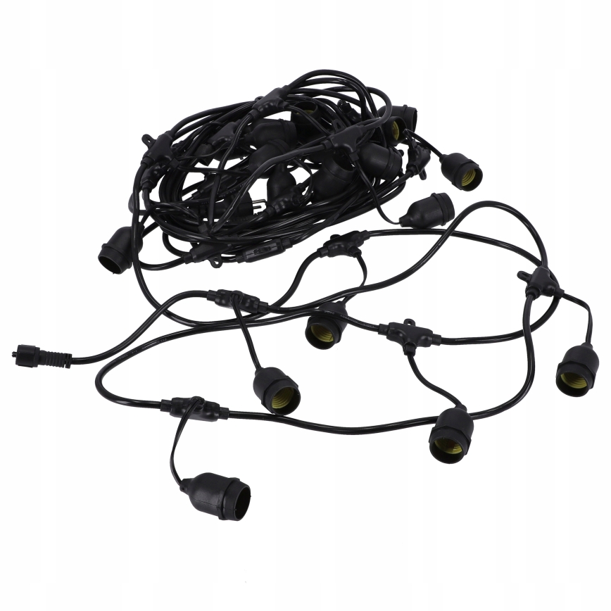 LED utomhus dekorationsljusslinga 20xE27/1W/230V 11,44 m IP44 svart