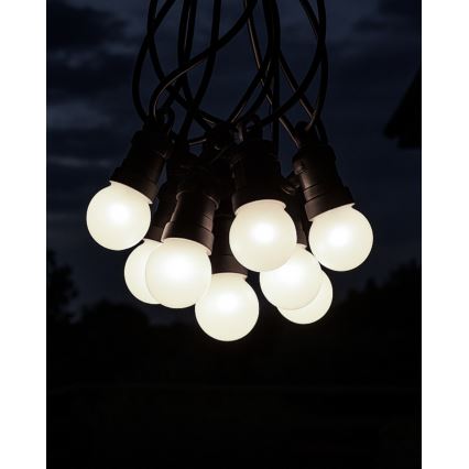 LED utomhus dekorationsslinga 10xLED/0,36W/230V 4,5 m IP44 svart