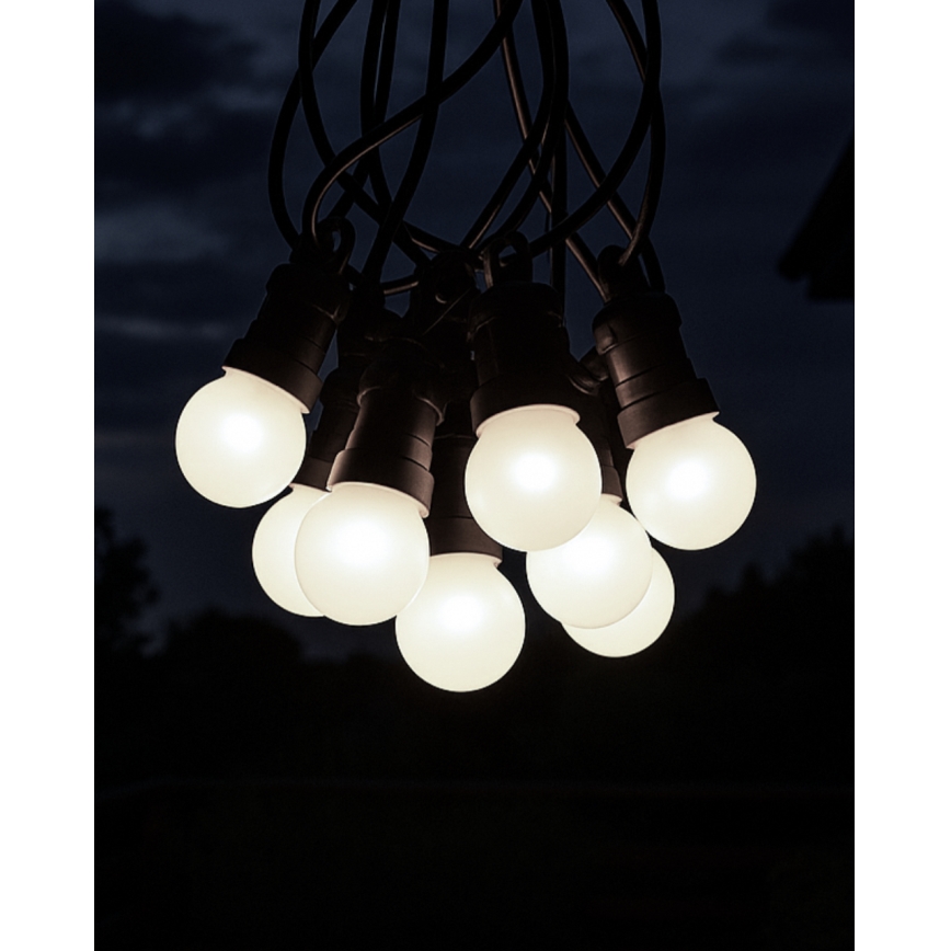 LED utomhus dekorationsslinga 10xLED/0,36W/230V 4,5 m IP44 svart