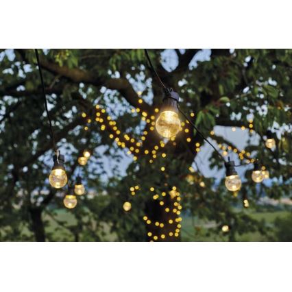 LED utomhus dekorationsslinga 10xLED/10m IP44 klar