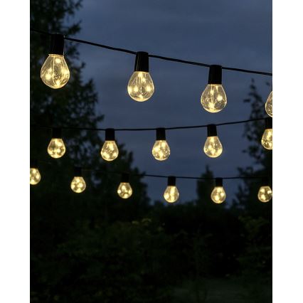LED utomhus dekorationsslinga 20xLED/0,075W/230V 5,8 m IP44 svart