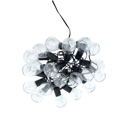 LED utomhus dekorationsslinga 20xLED/0,075W/230V 5,8 m IP44 svart