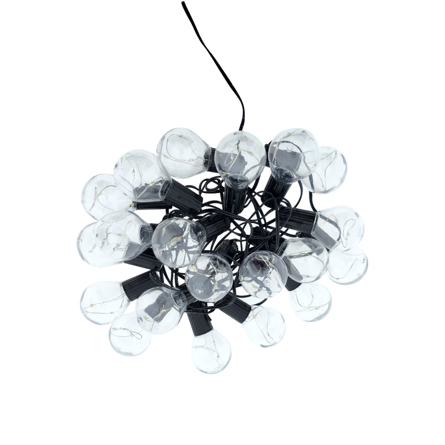 LED utomhus dekorationsslinga 20xLED/0,075W/230V 5,8 m IP44 svart