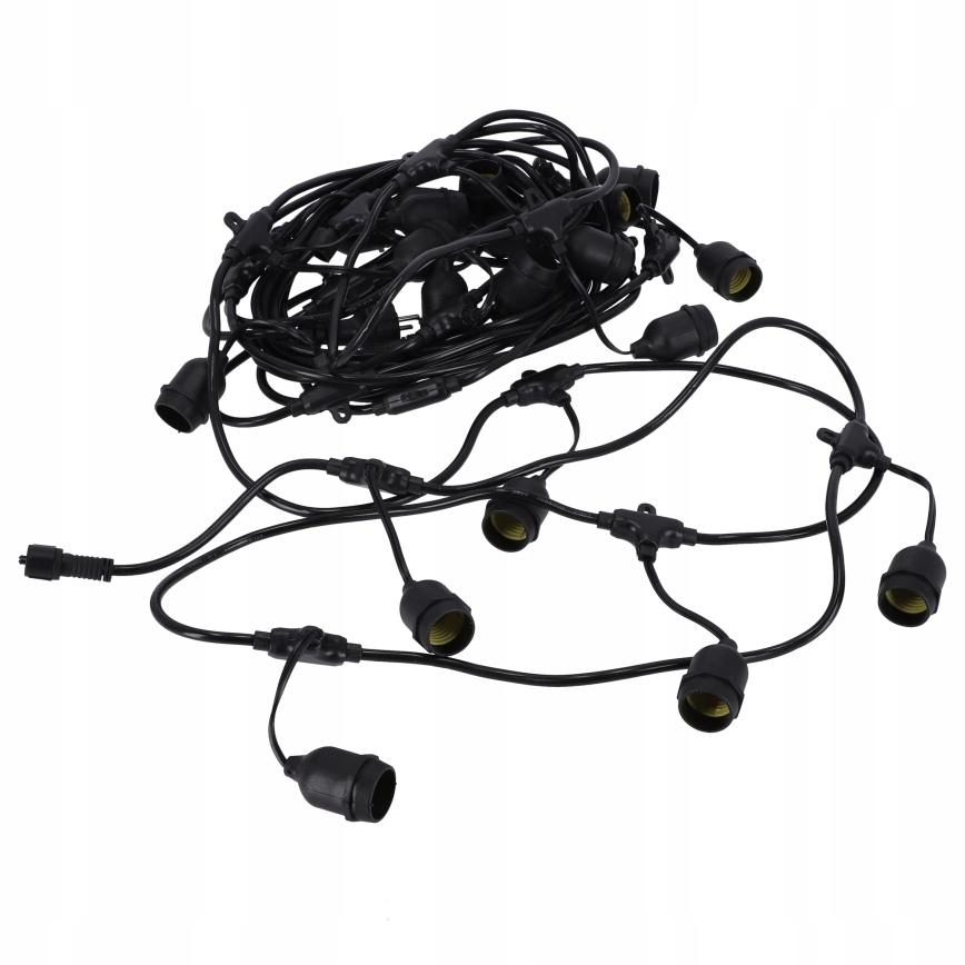 LED utomhus dekorationsslinga 30xE27/1W/230V 16,44 m IP44 svart