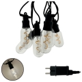 LED utomhus dekorationsslinga 6x LED/0,6 W/230 V 4,5 m IP44 svart