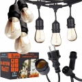 LED utomhus dekorativ ljusslinga 10xE27/1W/230V 10,94 m IP44 svart