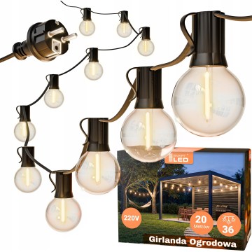LED utomhus dekorativ ljusslinga 36xE12/1W/230V 22,35 m IP65 svart