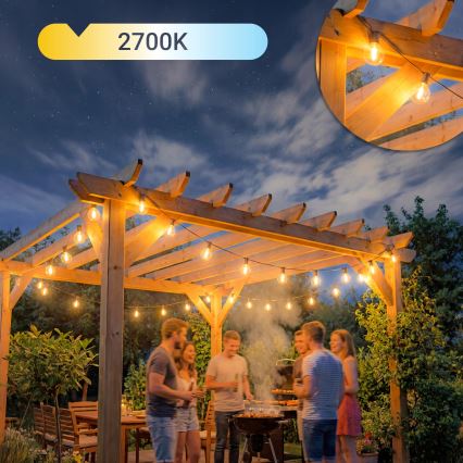LED utomhus dekorativ ljusslinga 36xE12/1W/230V 22,35 m IP65 svart