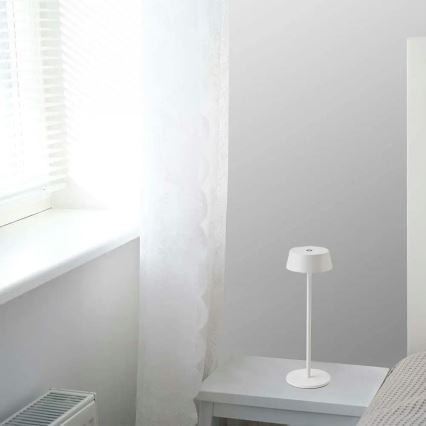 LED Utomhus dimbar touchuppladdningsbar bordslampa LED/2W/5V 4400 mAh IP54 vit