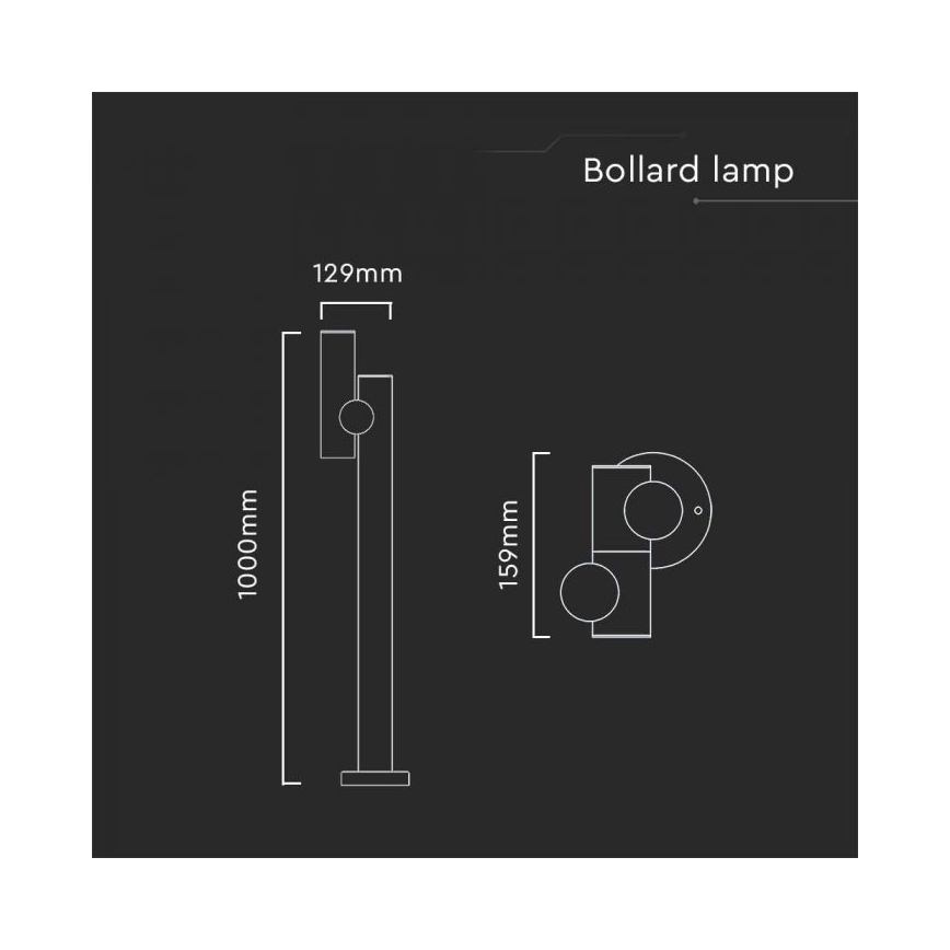 LED Utomhus flexibel lampa LED/4W/230V 4000K IP44 100 cm svart