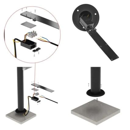 LED Utomhus flexibel lampa NIKA LED/12,5W/230V IP44 80 cm