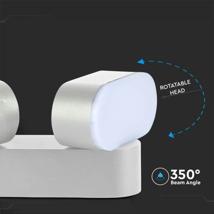 LED Utomhus flexibel vägglampa 2xLED / 12W / 230V IP65 grå