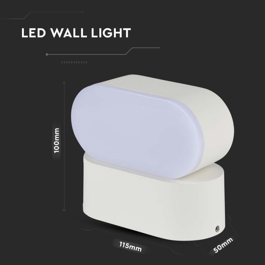LED Utomhus flexibel vägglampa LED/5W/230V 3000K IP65 vit