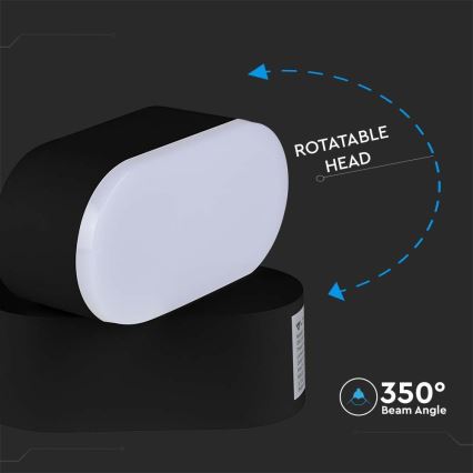 LED Utomhus flexibel vägglampa LED/5W/230V 4000K IP65 svart