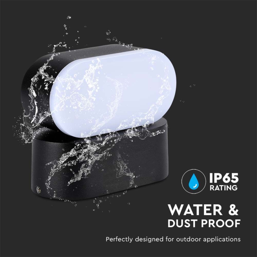 LED Utomhus flexibel vägglampa LED/5W/230V 4000K IP65 svart
