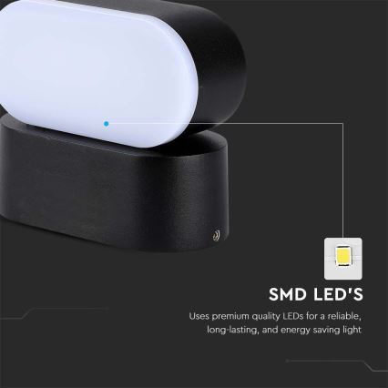 LED Utomhus flexibel vägglampa LED/5W/230V 4000K IP65 svart