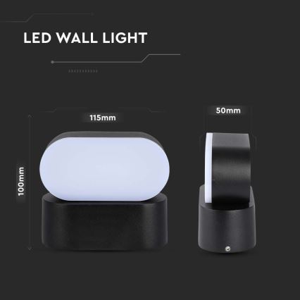 LED Utomhus flexibel vägglampa LED/5W/230V 4000K IP65 svart