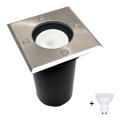 LED Utomhus infälld armatur 1xGU10/6W/230V IP44 matt krom
