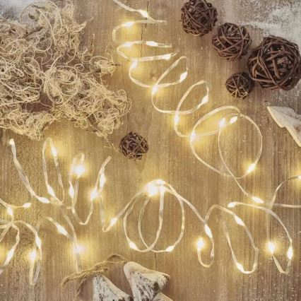 LED Utomhus julbelysning 120xLED/17m IP44 varmvit