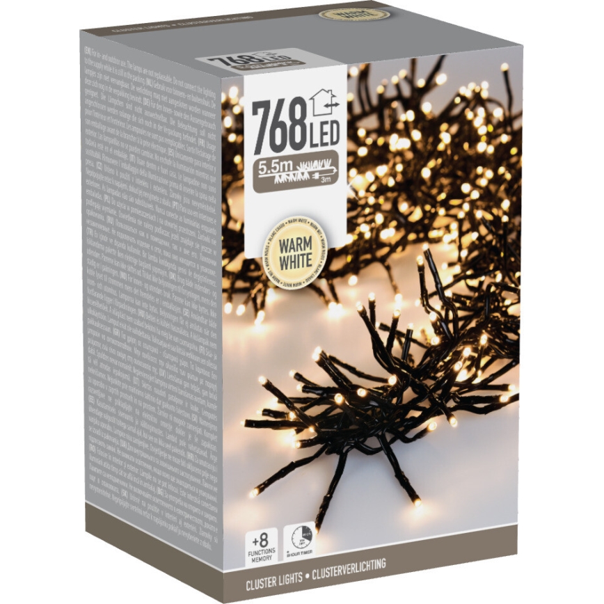 LED utomhus julbelysning 768xLED/230V/8 funktioner 8,5 m IP44 varmvit