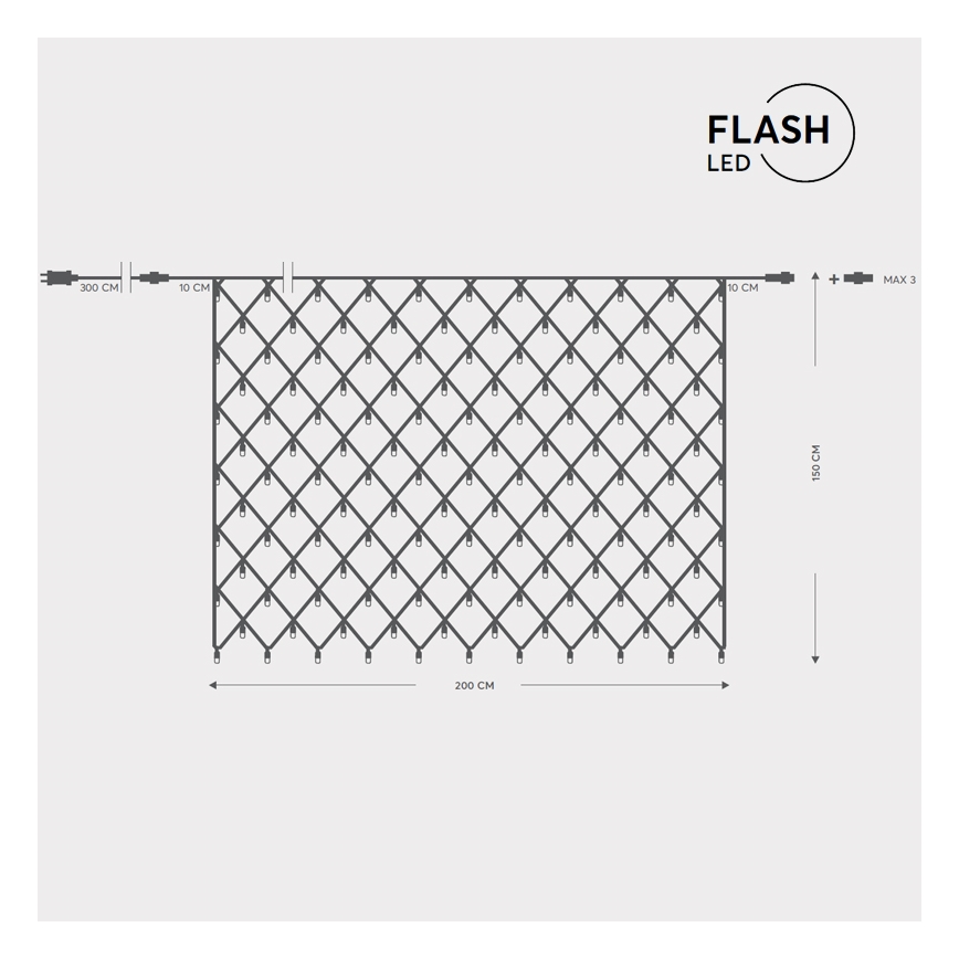 LED Utomhus julgardin NET 240xLED/7,2W/230V 1,5x2 m IP44 varmvit