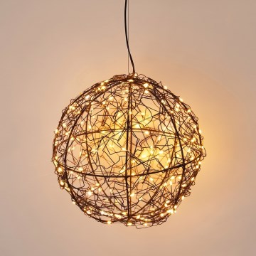LED utomhus juldekoration 200xLED/230V Ø 18 cm IP44 varmvit ljus kula/svart