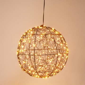LED utomhus juldekoration 300xLED/230V Ø 25 cm IP44 varmvit kula/svart