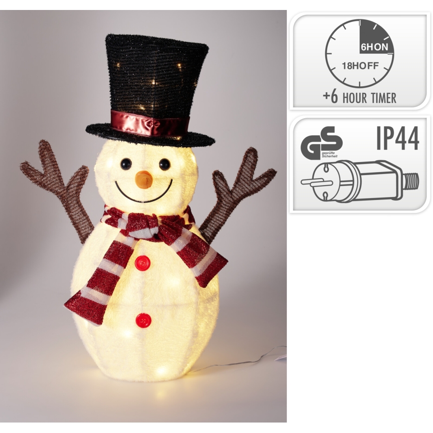 LED utomhus juldekoration 35xLED/230V 67 cm IP44 snögubbe