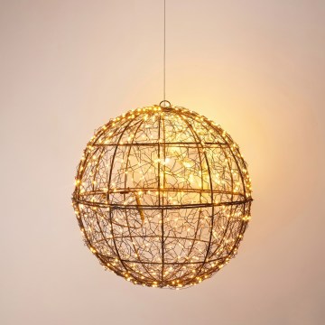 LED utomhus juldekoration 500xLED/230V pr. 35 cm IP44 varmvit kula/svart