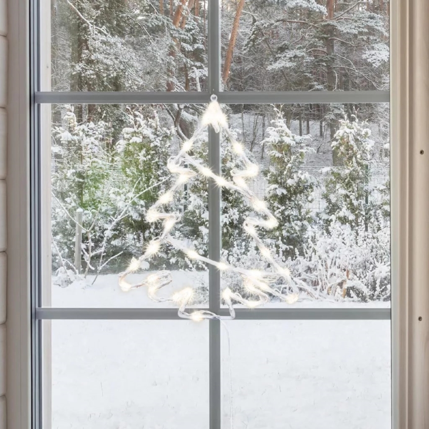 LED Utomhus juldekoration för fönster 35xLED/230V IP44 varmvit/gran