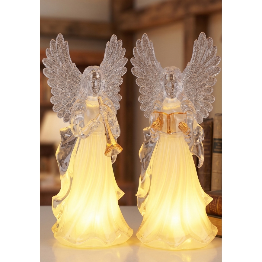 LED utomhus juldekoration LED/3xAA 30 cm ängel med bok