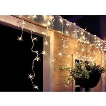 LED utomhus julgardin 120xLED/8 funktioner 9m IP44 varmvit