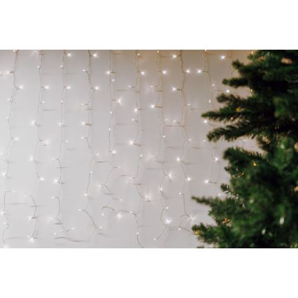 LED Utomhus julgardin CURTAIN 480xLED/8,4W/230V 3x3 m IP44 kall vit