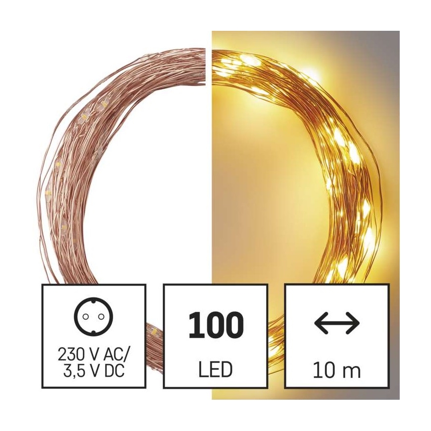 LED utomhus julkedja  100xLED/15m IP44 varm vit 
