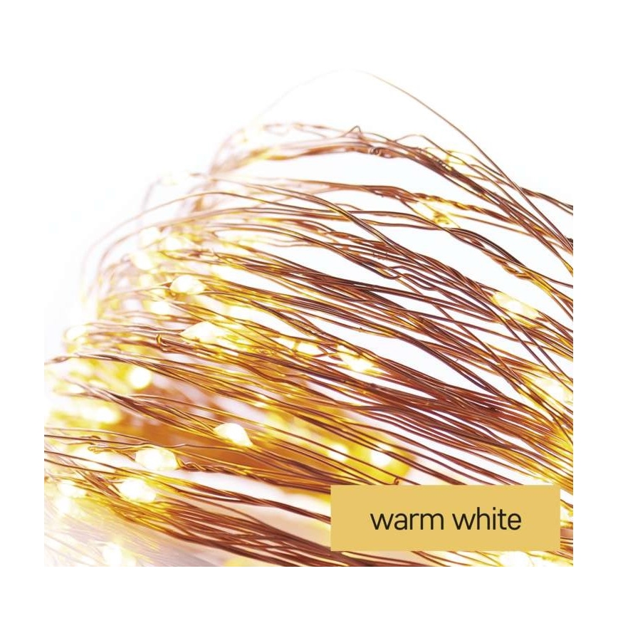 LED utomhus julkedja  100xLED/15m IP44 varm vit 