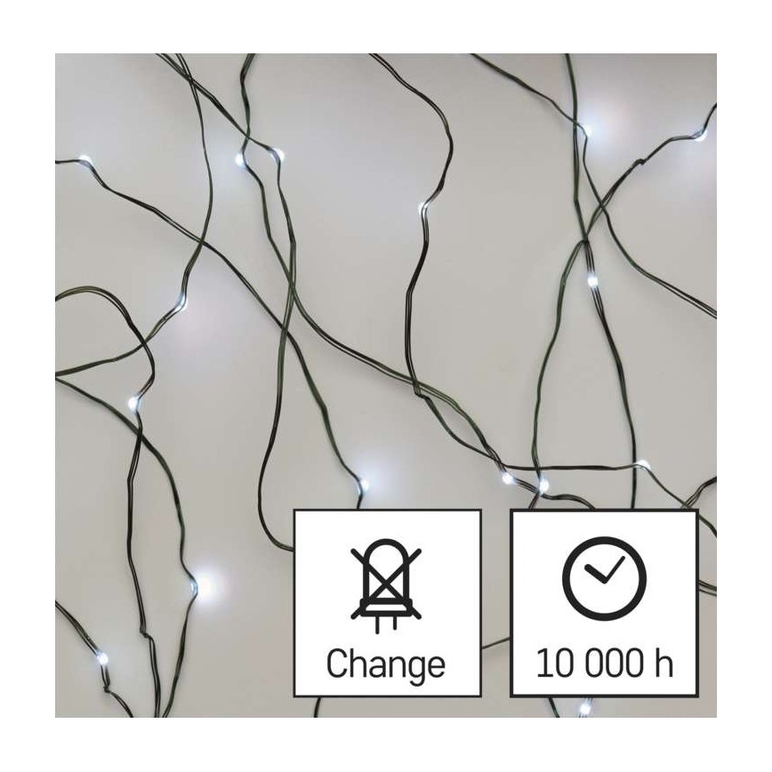 LED utomhus julkedja  150xLED/20m IP44 kall vit