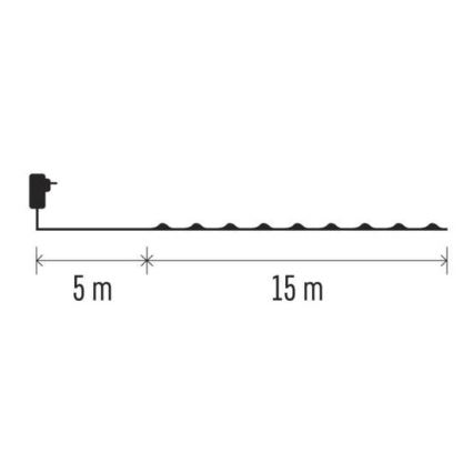 LED utomhus julkedja  150xLED/20m IP44 kall vit