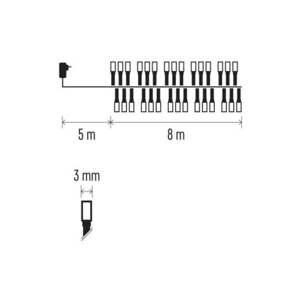 LED utomhus julkedja  400xLED/13m IP44 kall vit 