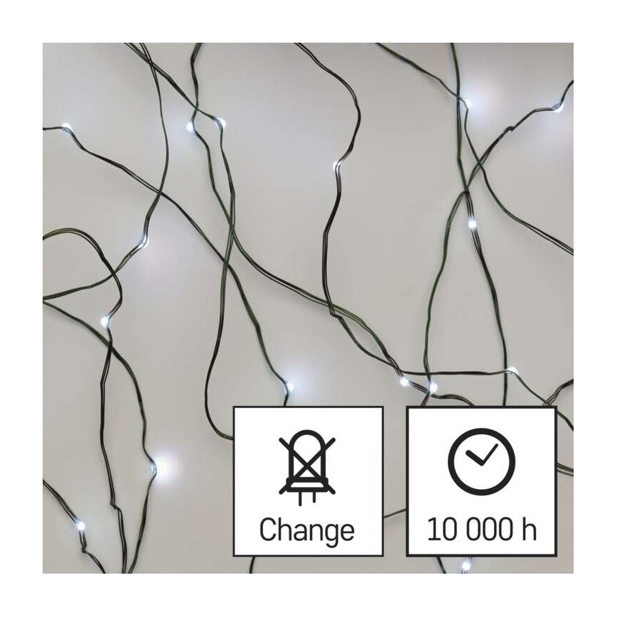 LED utomhus julkedja  40xLED/9m IP44 kall vit 