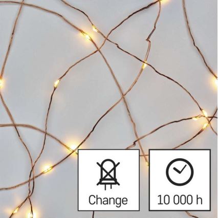 LED utomhus julkedja  40xLED/9m IP44 varm vit 