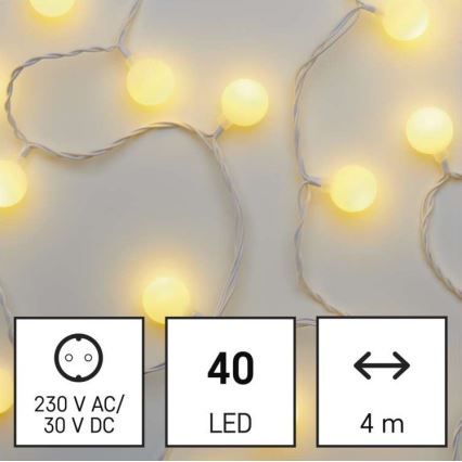 LED utomhus julkedja  40xLED/9m IP44 varm vit 