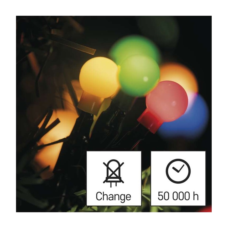 LED utomhus julkedja  480xLED/53m IP44 flerfärgade