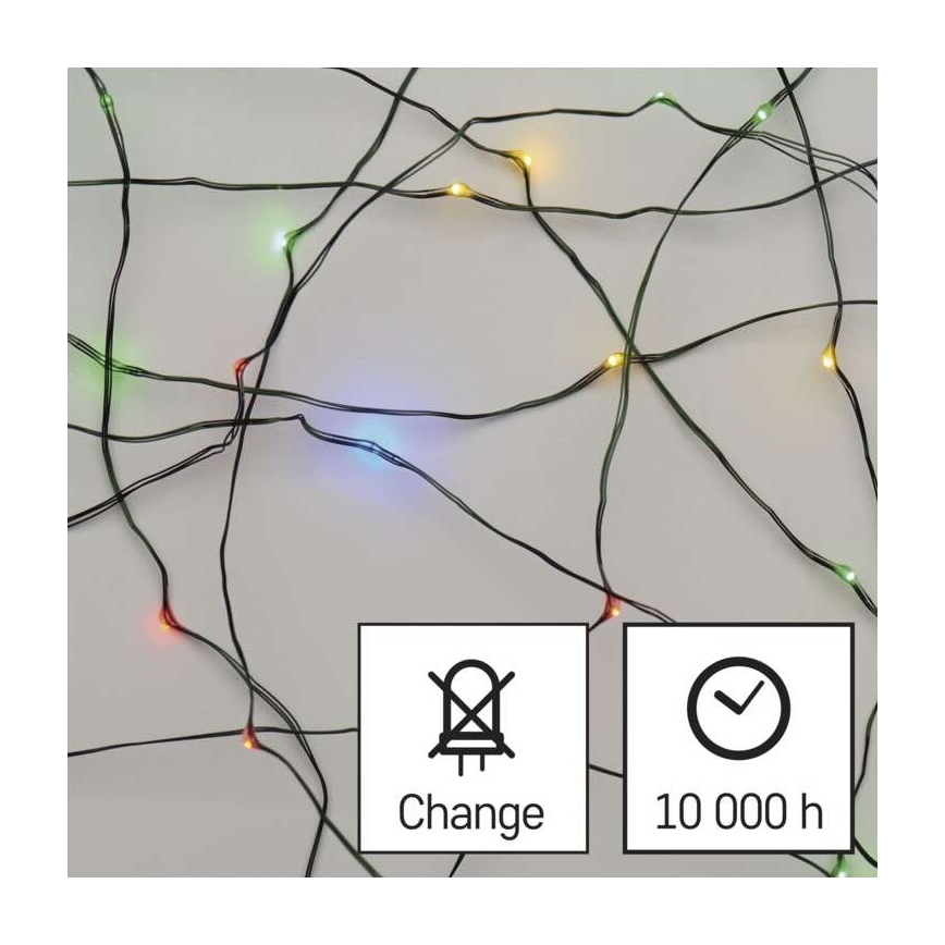 LED utomhus julkedja  75xLED/12,5m IP44 flerfärgade