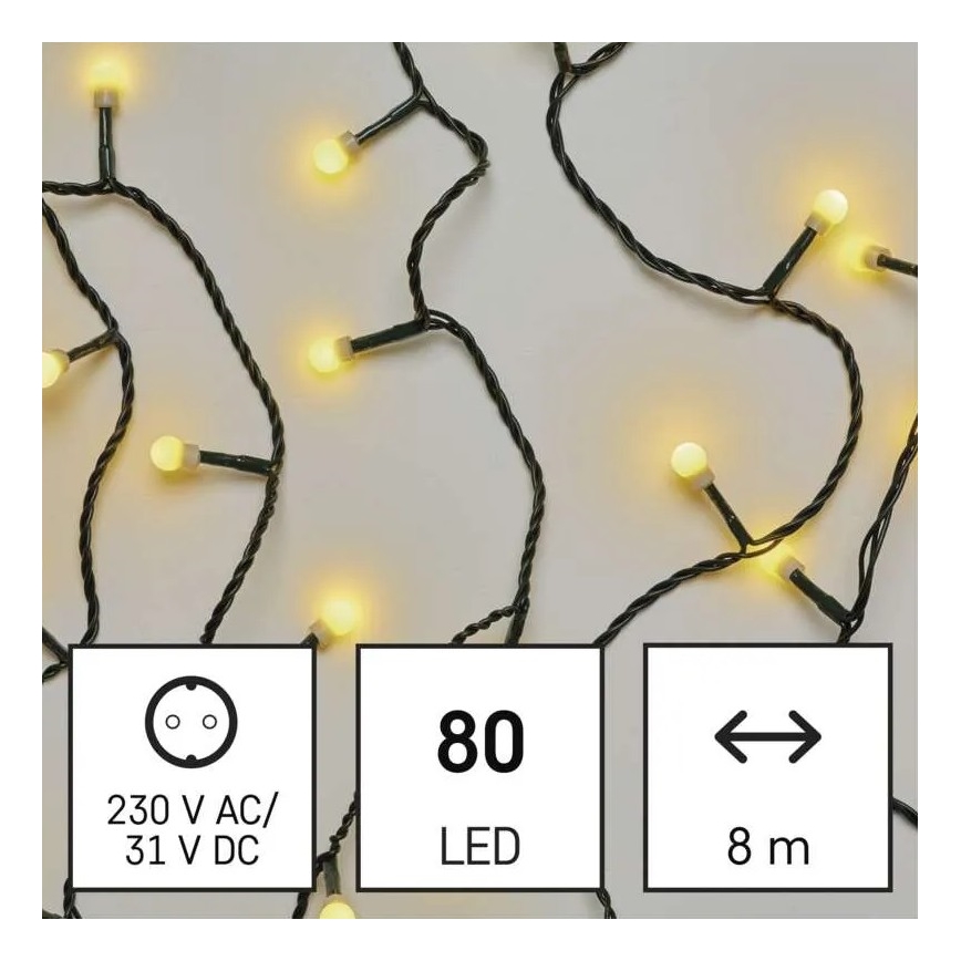 LED utomhus julkedja  80xLED/13m IP44 varm vit 